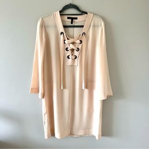 💋 BCBG Long Sleeve Shirt Dress with Pockets Size XXS